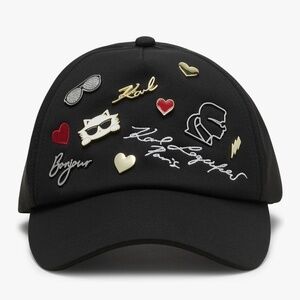 Karl Lagergeld Paris Logo Charm Baseball Cap